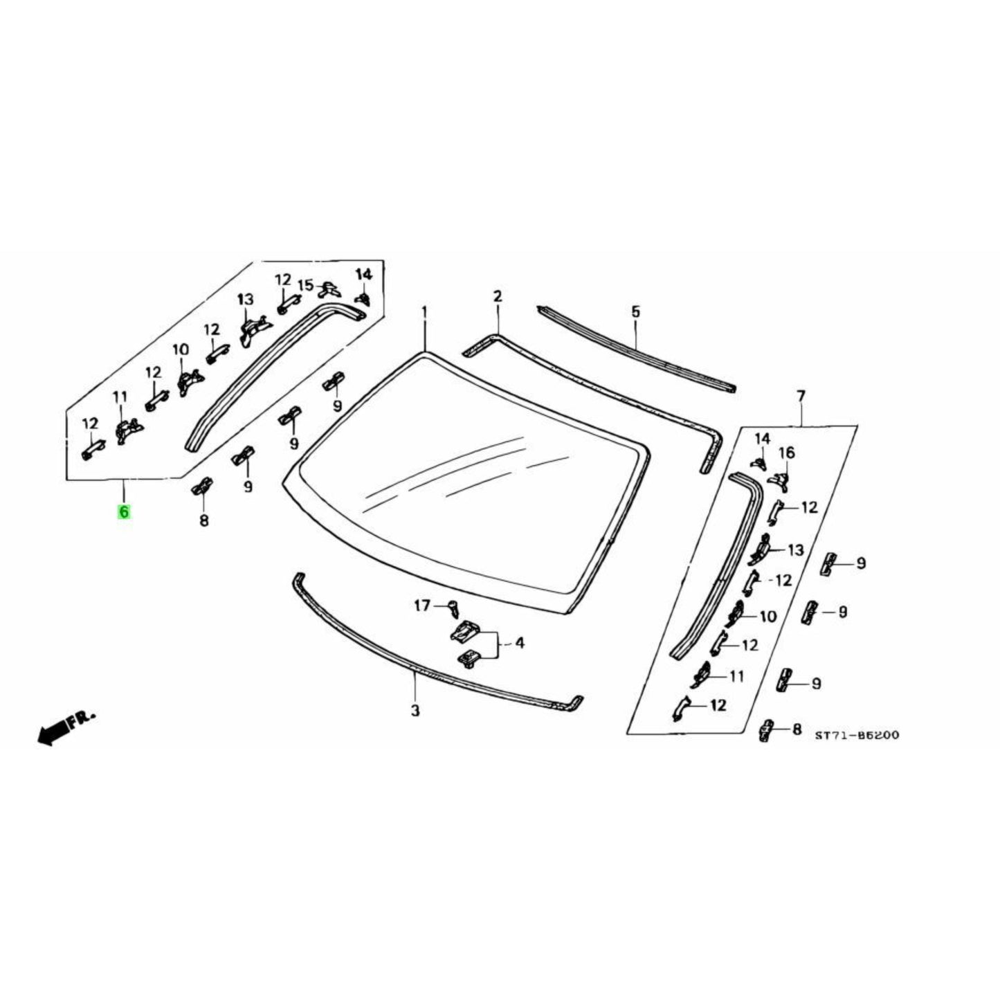 Honda OEM DC2 Integra Windscreen Moulding
