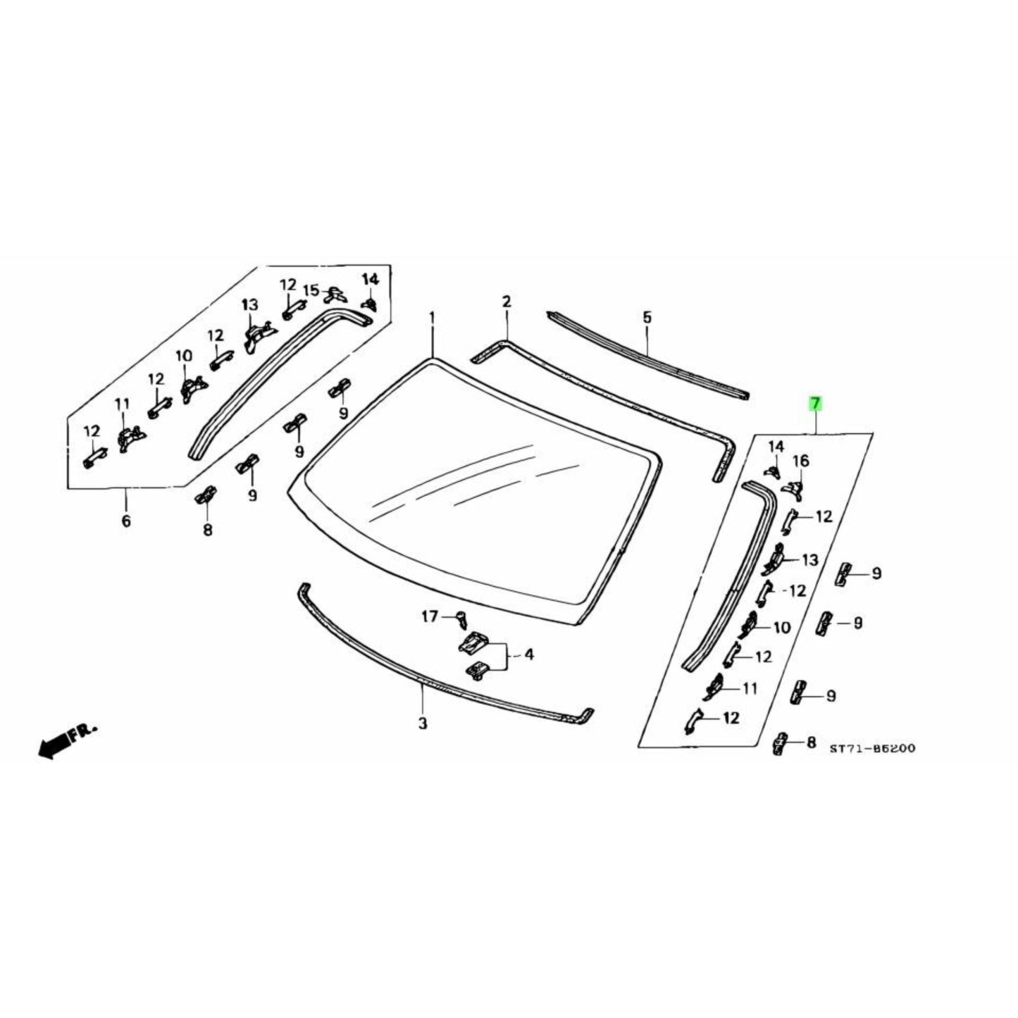 Honda OEM DC2 Integra Windscreen Moulding