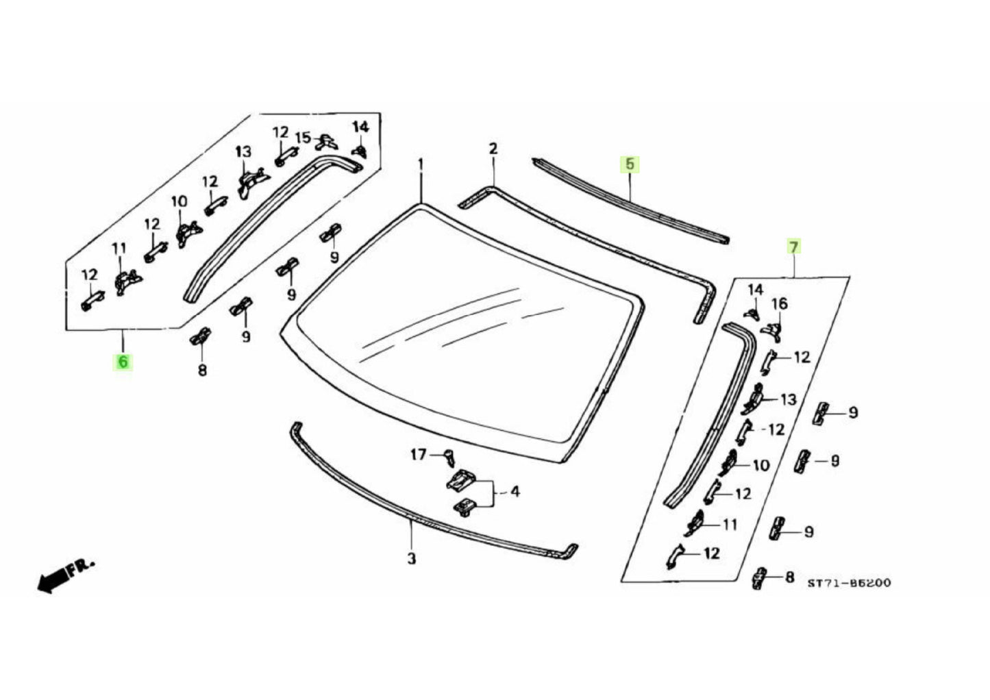 Honda OEM DC2 Integra Windscreen Moulding