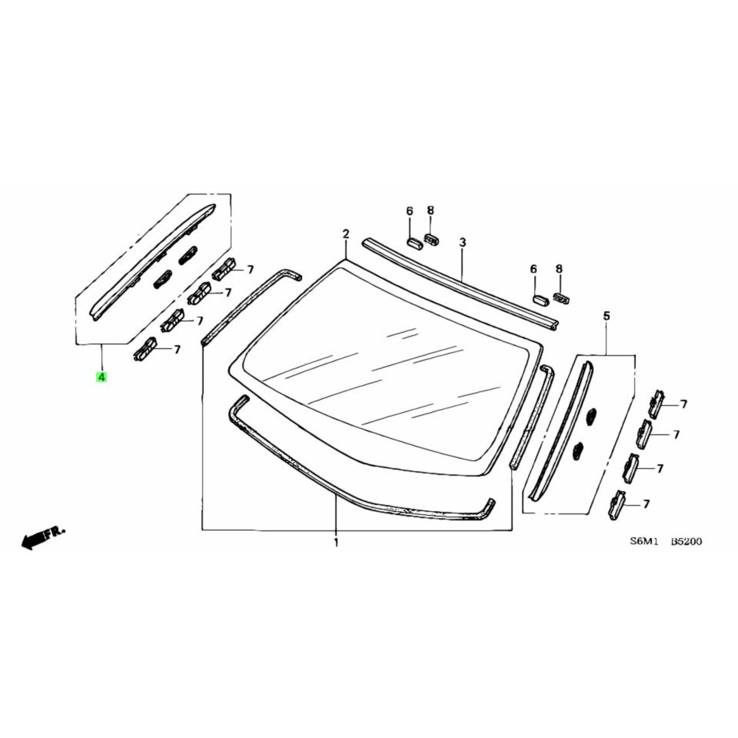 Honda OEM DC5 Integra Windscreen Moulding