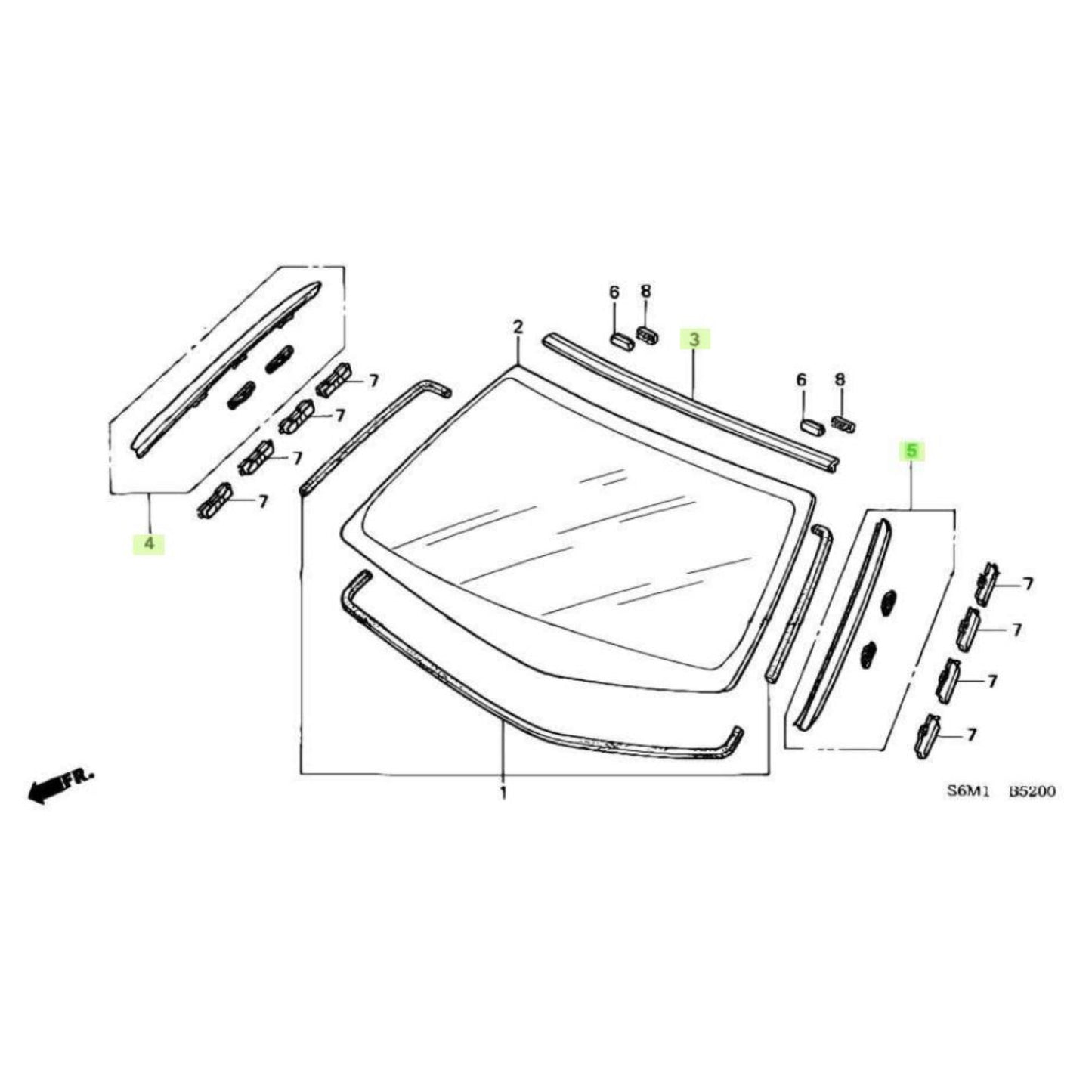 Honda OEM DC5 Integra Windscreen Moulding