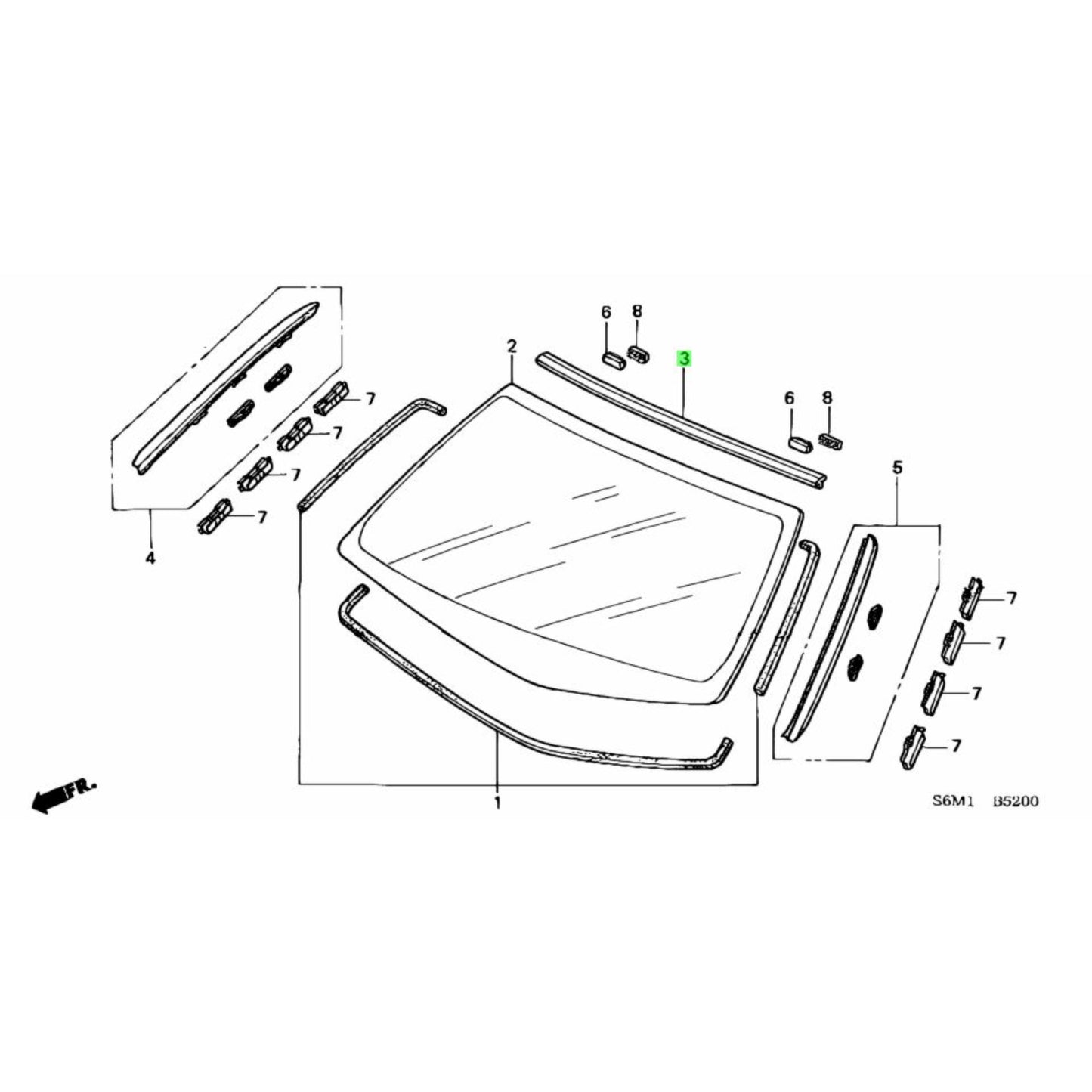 Honda OEM DC5 Integra Windscreen Moulding