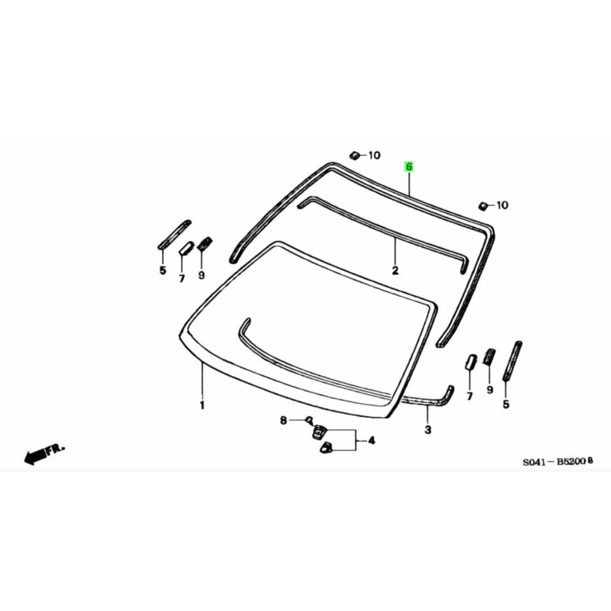 Honda OEM EK Civic Windscreen Moulding Most Wanted Performance honda-oem-ek-civic-windscreen-moulding-most-wanted-performance