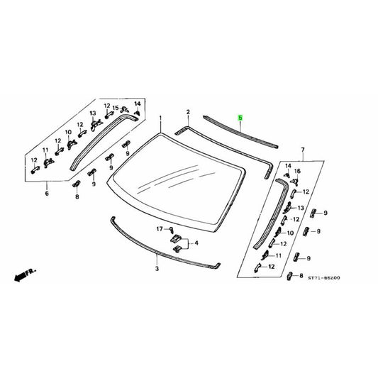 Honda OEM DC2 Integra Windscreen Moulding