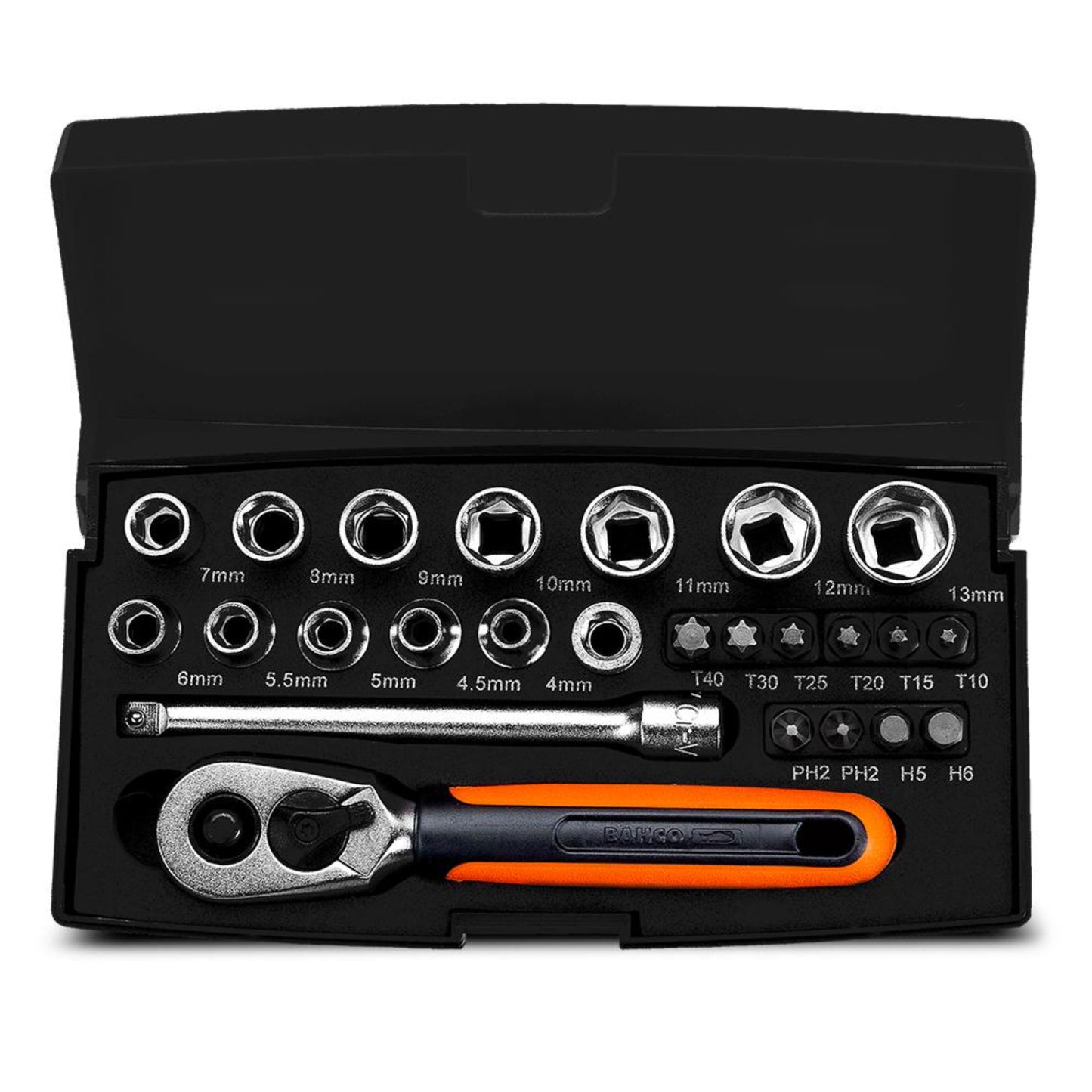 Bahco SL25BL 25pce 1/4" Drive Black LIMITED EDITION Ratchet and Socket Set