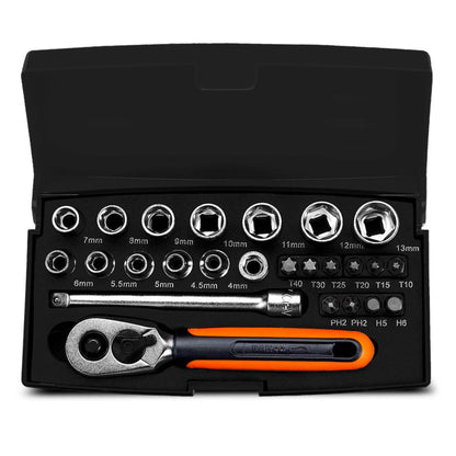 Bahco SL25BL 25pce 1/4" Drive Black LIMITED EDITION Ratchet and Socket Set