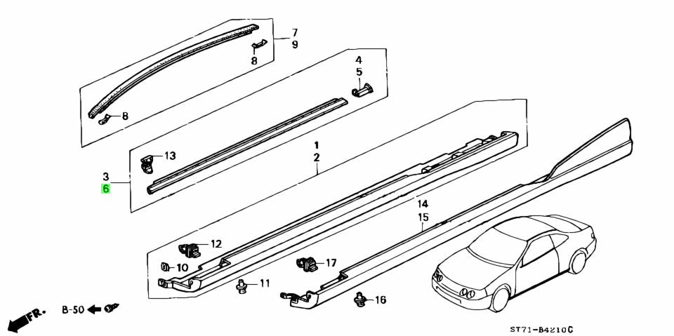 Honda OEM DC2 Integra Door Mouldings