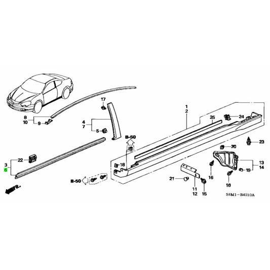 Honda OEM DC5 Integra Door Mouldings