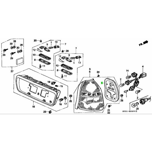 Honda OEM EK Hatch Tail Light Gasket