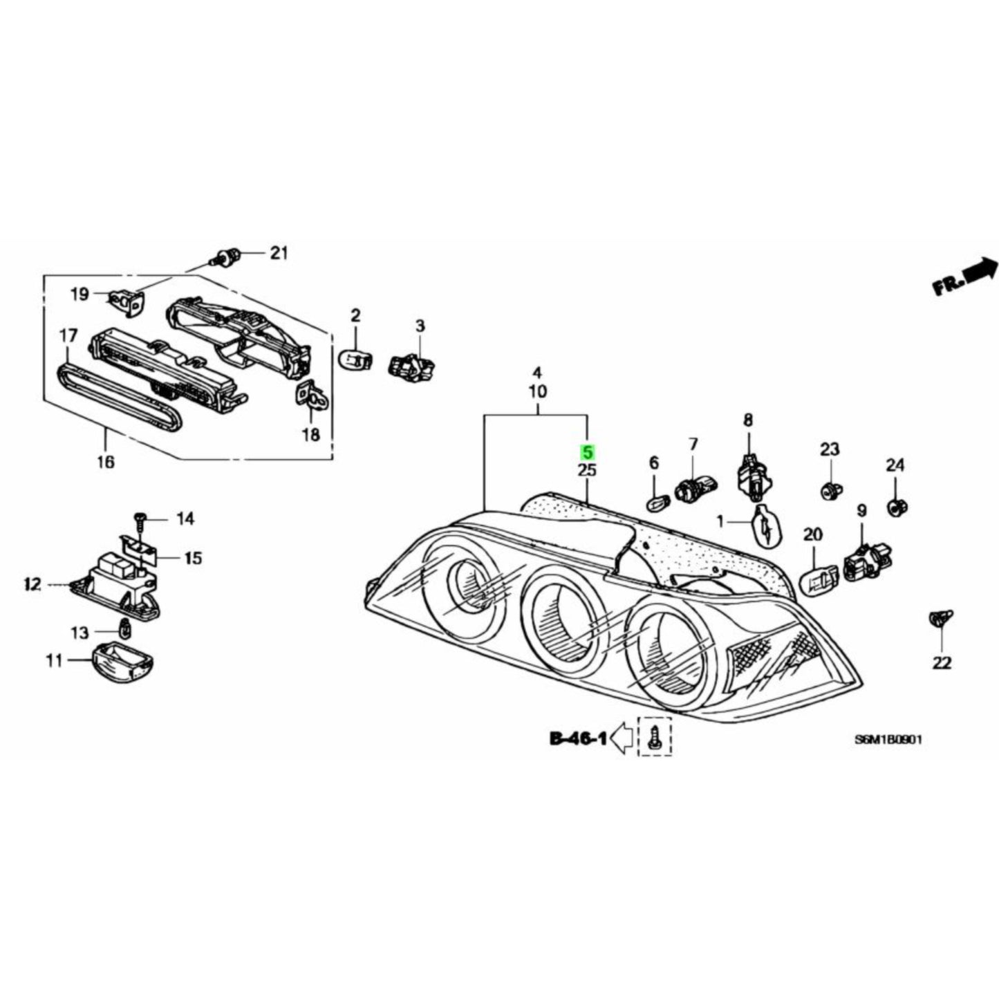 Honda OEM DC5 Tail Light Gasket (Facelift)