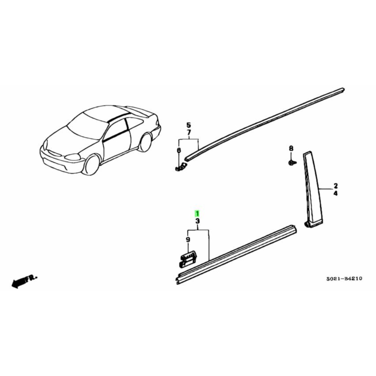 Honda OEM EK Civic Door Mouldings