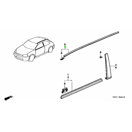 Honda OEM EK Civic Roof Mouldings